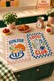 Bonjour Coffee Club Coffee Cup Pink Checkered Patterned Modern Retro 2'Li Kitchen Towel Set 35X55 - 7