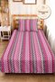 Vintage Geometric Teen Room Single Decorative Pique Set - Burgundy Retro 160X220 cm Bedspread