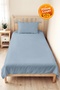 Petrol Blue Simple Youth Room Single Pique Set - Quilted Light Blue 160X220 cm Bedspread