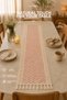 Vintage Knitted Runner with Tassels Natural Bohemian Tablecloth Decorative Table and Console Runner - 8