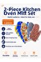 2-Piece Heat Resistant Patterned Kitchen Gloves
