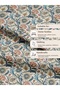 100% Cotton Satin Fabric 100X155 cm Blue Green Floral Patterned Decorative Patchwork Fabric - 5