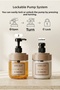 2-Piece Glass Liquid Soap Dispenser and Toothbrush Holder |   Glass Bathroom Organizer Set with Stand, 2 Pieces |   425 ml X 2 - 6