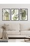 Minimalist Boho Style Plants 3 Piece Wooden Framed Painting - 3