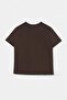 Kahverengi Nakışlı Regular/Normal Kalıp Kısa Kollu %100 Pamuk Örme T-Shirt TWOSS26TS00124 - 7