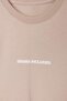 Beige Oversize/Wide Fit Slogan Printed Tok Fabric T-Shirt Tmnss26Ts00073 - 5