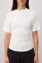 Siyah-Ekru 2'li Fitted/Vücuda Oturan Kısa Kollu Esnek Örme T-Shirt TWOSS26TS00319 - 6