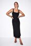Black Thick Strap Long Dress Tdrss26El00019 - 2