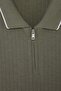 Haki Regular Fermuarlı Polo Yaka Dokulu T-shirt TMNSS26PO00051 - 6