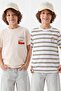 Stone-Ecru Striped Knitted T-Shirt Tkdss26Ts00025
