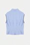 Blue Stripe Detailed Hidden Placket Pleated Blouse Tdrss26Bz00126 - 7