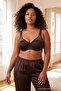 Brown Fixed Covered Wired Shaping / Sculpting Ü Tulle Enebilir Plus Size Bra Tbbaw23Cw00004