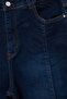 Özel Koleksiyon Koyu Mavi Yüksek Bel Nervürlü İspanyol Paça Büyük Beden Flare Jeans TBBAW26CJ00013 - 5