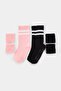 Black-Pink 4-Pair Cotton Blend Striped Jacquard Knitted Socks Thmaw27Co00033 - 2