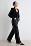 Antrasit Tencel Karışımlı Dantel Detaylı Yüksek Bel Wide Leg Jeans TWOAW27JE00143 - 2
