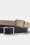 Black-Beige Double Pack Square Buckle Women's Belt Tedss24Ke00017 - 4