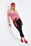 Black Stretch Fabric Strapless Blouse Crop Flare Pants Woven Bottom - Top Set Twoss26Au00113 - 4