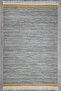 Cotton Series Authentic Decorative Decorative Woven Base Rug with Weave Appearance in Mustard Gray Tones