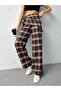 Scarf Detailed Bk Model Plaid Trousers - 5