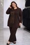 Women's middle-aged and older plus size stone embellished mother's tunic and pants set 1425 - 3