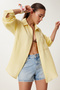 Oversize Basic Muslin Shirt Yellow Lmx0002 - 2