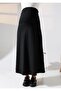 Women's Black Dalgıç Maternity Skirt with Adjustable Waist, Casual & Stylish Design - 7