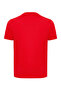Men's Regular Fit Ribbed Collar Metallic Logo Detailed Cotton Short Sleeve Red T-Shirt - 8