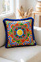 Cobalt Blue Tufted, Milano Pattern Decorative 43X43Cm Square Throw Pillow Case