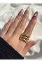 Women's Gold Color Three Laps Snake Back Ring - 3