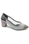Feles Transparent Stone Detailed Cinderella Classic Heeled Women's Shoes Platinum - 3