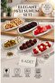 Patterned 6-Piece Glass Boat Plate & Breakfast Serving Set (18 cm)