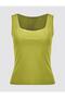 Green U-Neck Slim Fit Sleeveless Knitted Tank Top - 6