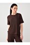 Acı Kahve Crew Neck Short Sleeve Jacquard Knitted Blouse - 3