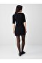 Black Short Sleeve Crew Neck Straight Cut Knitted Dress - 6