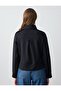 Black Straight Cut Long Sleeve Knitted Jacket with Pocket Detail - 7