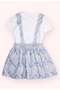 Baby Girl Set with Wave Patterned Gilet and Short-Sleeved T-Shirt, 0-5 Years Old, Blue - 6
