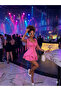 Women's Diver, Sandy Fabric Lined Buttoned Corset Detail Pink Dress