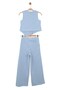 Nk girl's embroidered floral embossed outfit set, ages 8-14, blue - 4