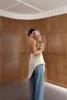 Halter Neck Draped Asymmetrical Satin Yellow Blouse - 7
