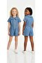 Retro Style Baby Collar Short Sleeve Denim Children's Jumpsuit