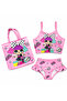 Girl's Baggy Ruffle Lol Printed Three-Piece Bikini Set