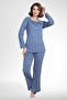 Mecit 6104 Indigo Women's Plus Size Pajamas Set