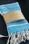 2-Piece Peskir Set, 2 Pieces 55X85 cm Cotton Kitchen, Drying, Head, Hand, Tea, Wedding, Hammam, Bath Towels, Quick-Drying Sultan Blue and White Striped - 3