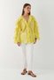 Ruffled Collar and Sleeves Shirt Yellow - 4