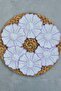 Set of 6 Floral Embroidered Presentation Napkins – Linen Fabric Coffee Napkins & Party Table Napkins
