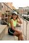 Girl's Neon Bustier Zippered Skirt Hat Triple Set - 4