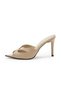 Serena Skin Color Genuine Leather Women's Heeled Slippers - 6