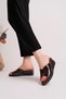 Women's Burgundy Snake Print Genuine Leather Comfort Slippers (Order 1 Size Larger) - 3