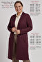 Plus Size Women's Anti-Sweat High Quality Premium Viscose Mother's Jacket with Embroidered Brooch, Summer Thin Textured Plum Cardigan