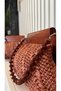 Handmade Wicker Wooden Clutch Handbag in Brown Color (37X22Cm) - 6